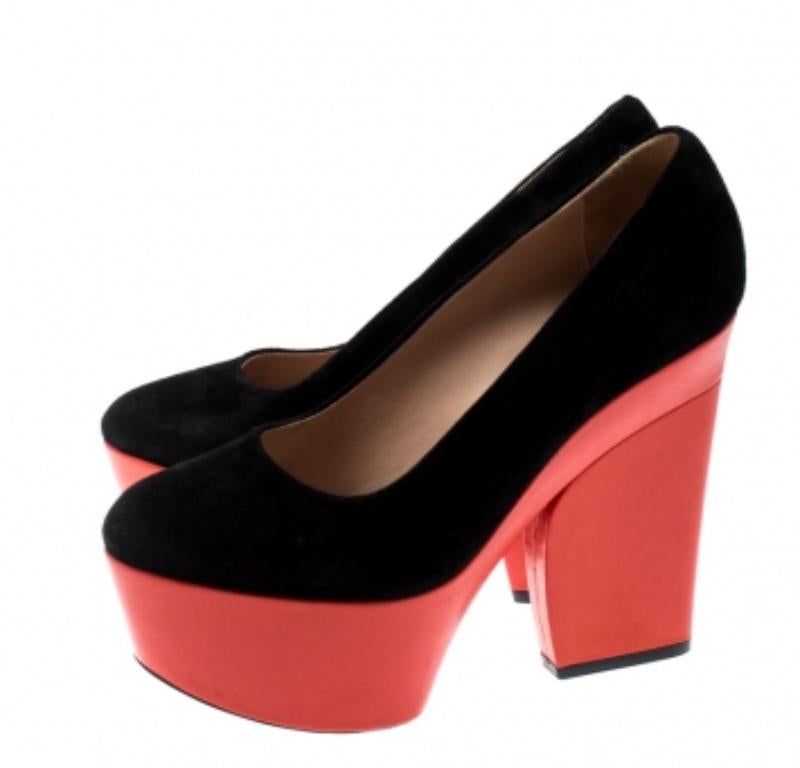 Celine zwei Ton Wildleder Plateau Pumps Größe 36 im Angebot 2