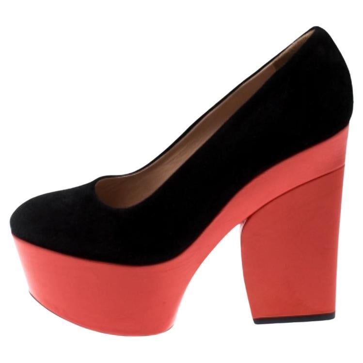 Celine zwei Ton Wildleder Plateau Pumps Größe 36 im Angebot