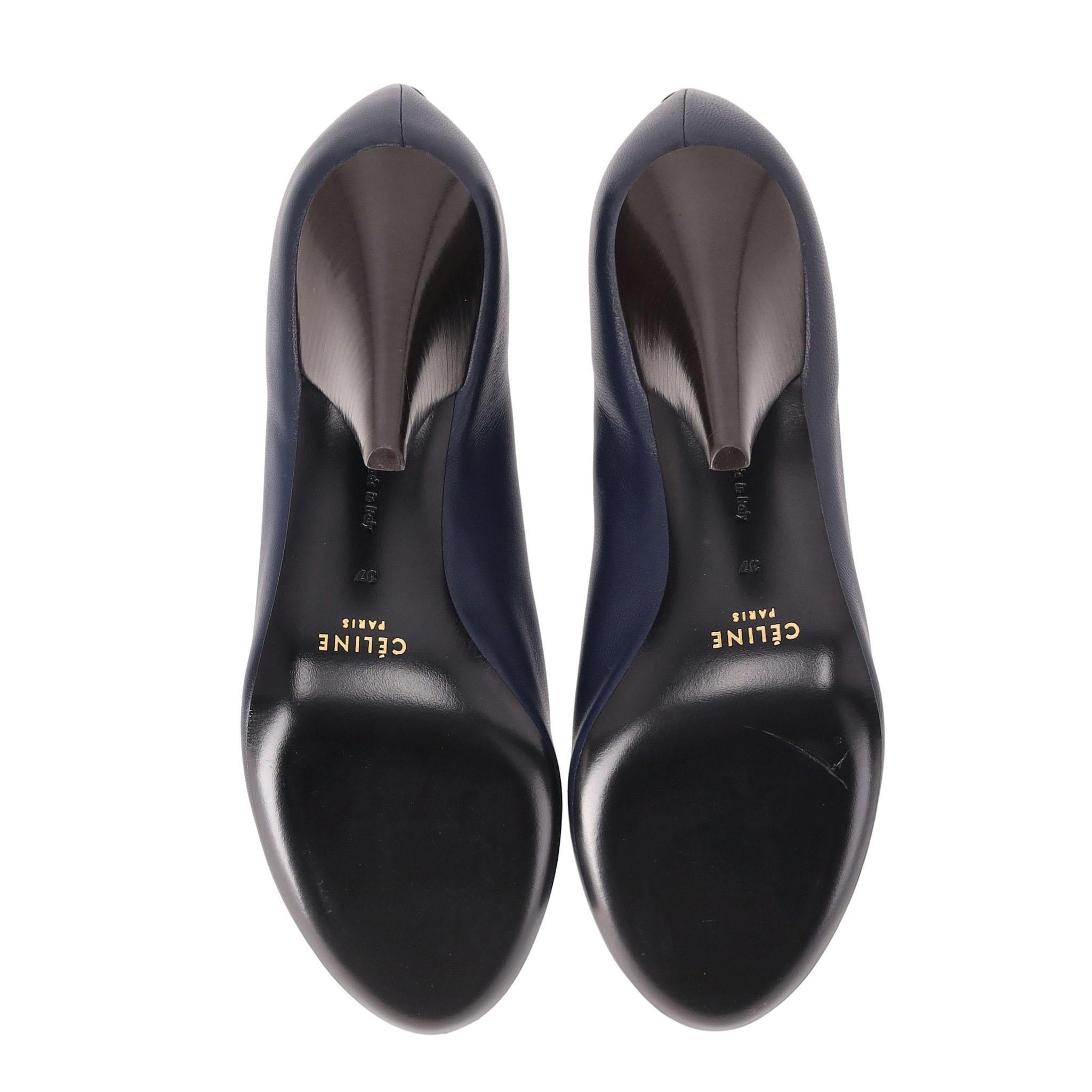 Celine 'V-Neck' Leather Booties 1