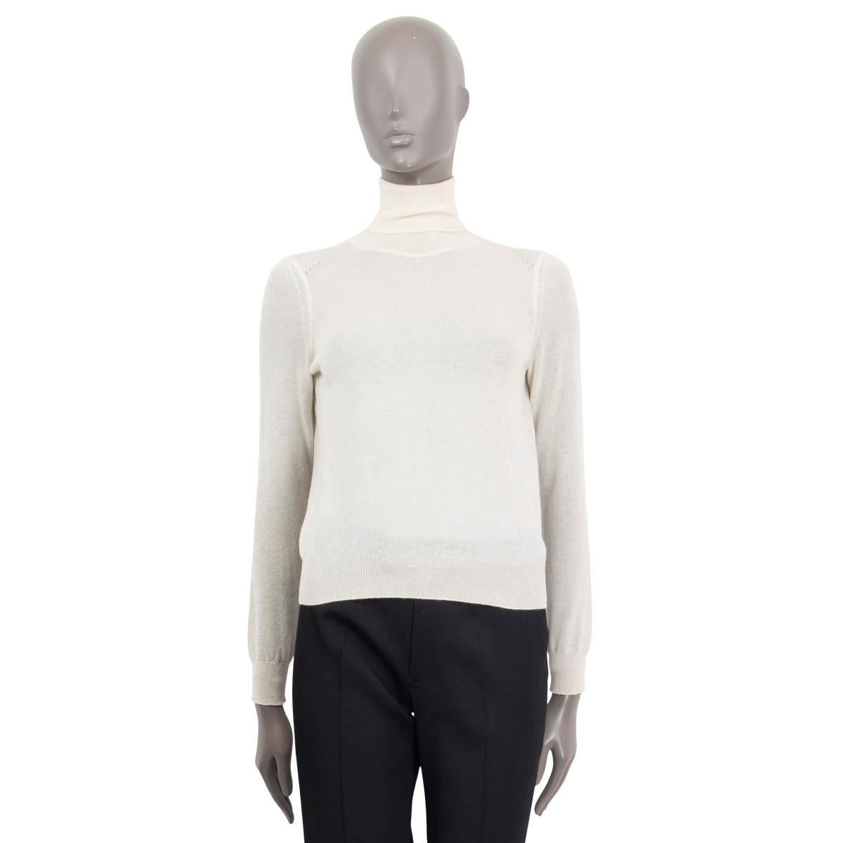 Gray CELINE vanilla cashmere LIGHTWEIGHT Turtleneck Sweater XS