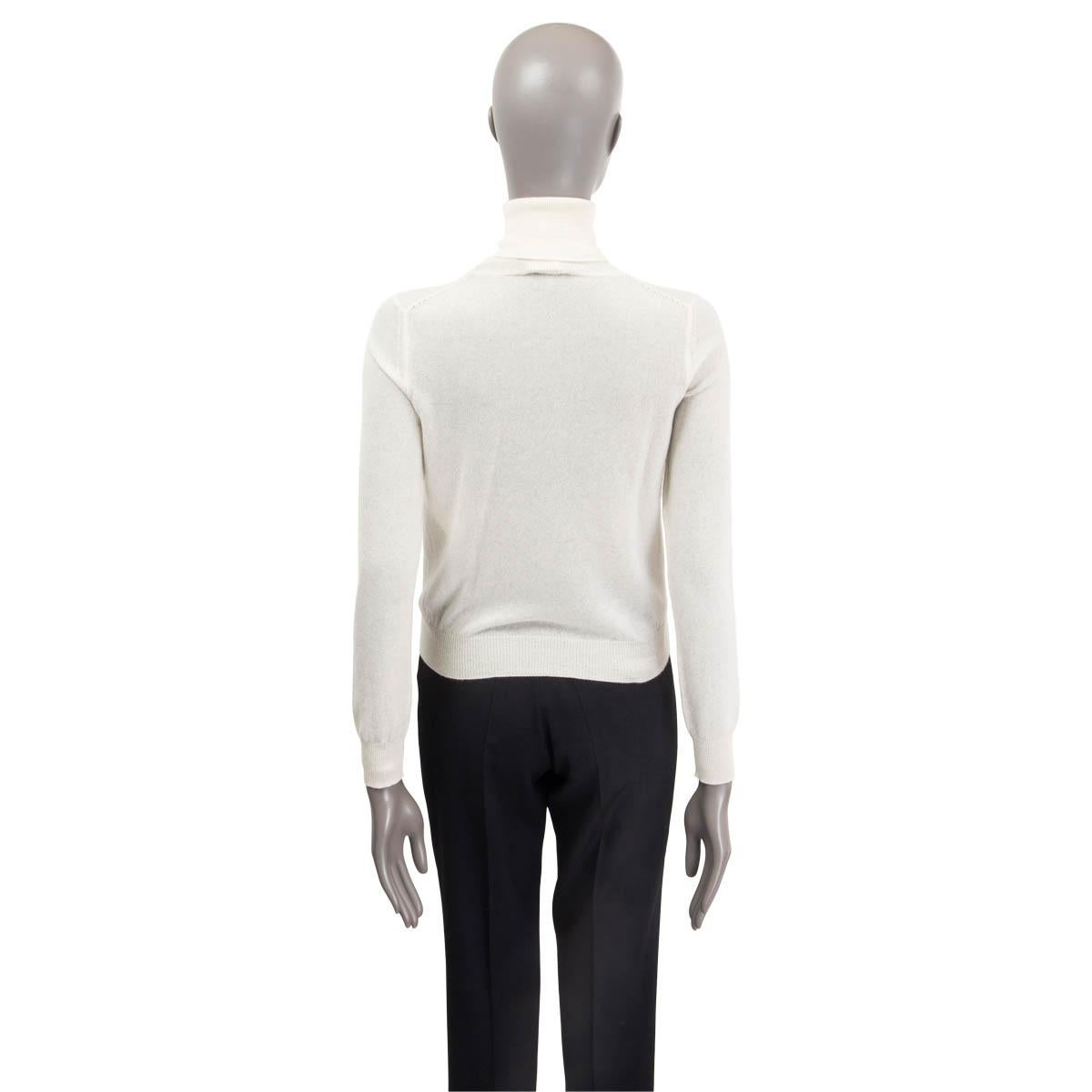 Women's CELINE vanilla cashmere LIGHTWEIGHT Turtleneck Sweater XS