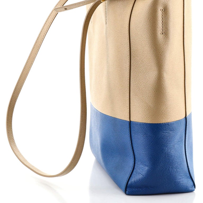 Celine Vertical Cabas Tote Grained Calfskin Small Neutral at 1stDibs