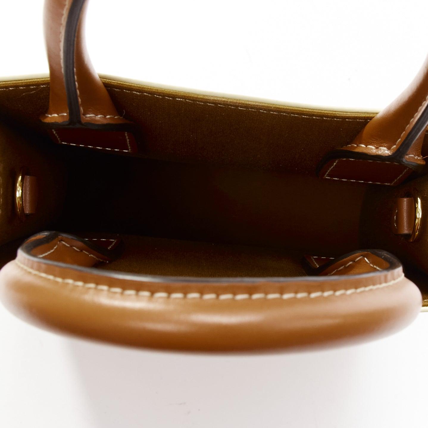 CELINE Vertical Cabas brown Tromphe logo beige monogram mini crossbody tote bag For Sale 5