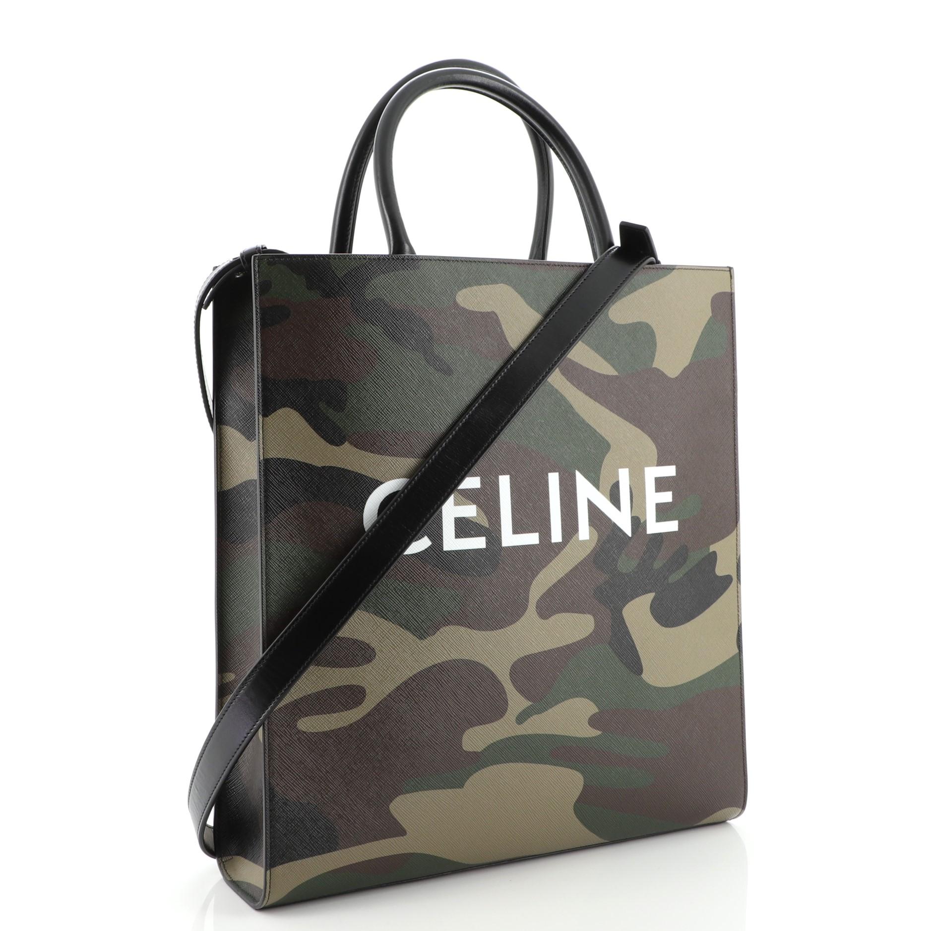 Celine Vertical Cabas Tote Camouflage Canvas Medium