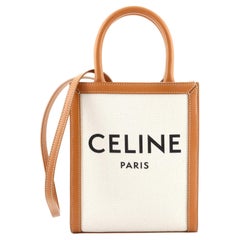 Celine Vertical Cabas Tote Canvas with Leather Mini