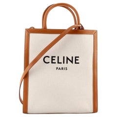 Celine Vertical Cabas Tote Canvas with Leather Small
