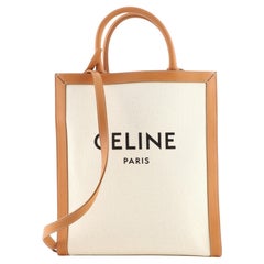 Vertikale Cabas-Tasche aus Segeltuch mit Leder von Celine