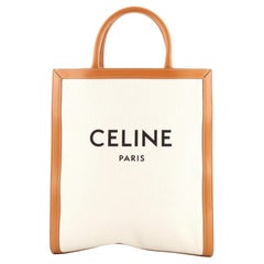Celine Vertical Cabas Tote Canvas with Leather Small