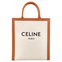 Celine Vertical Cabas Tote Canvas with Leather Small