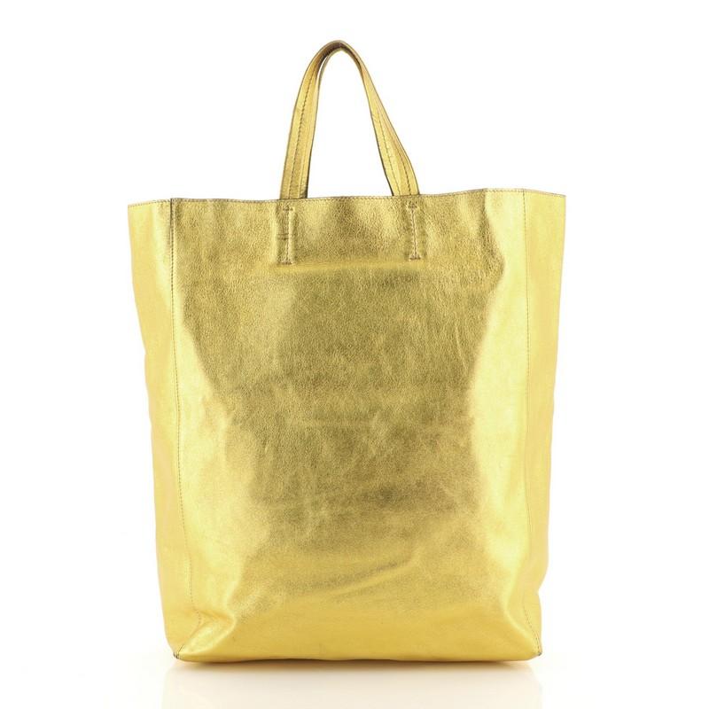 Yellow Celine Vertical Cabas Tote Leather Large
