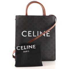 Celine Vertical Cabas Fourre-tout en toile enduite Triomphe Petit