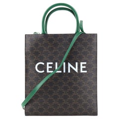Celine Vertical Cabas Tote Triomphe Coated Canvas Small