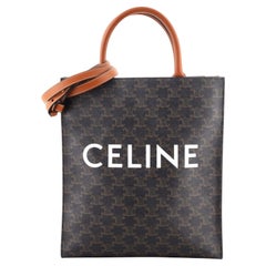 Celine Vertical Cabas Tote Triomphe Coated Canvas Small