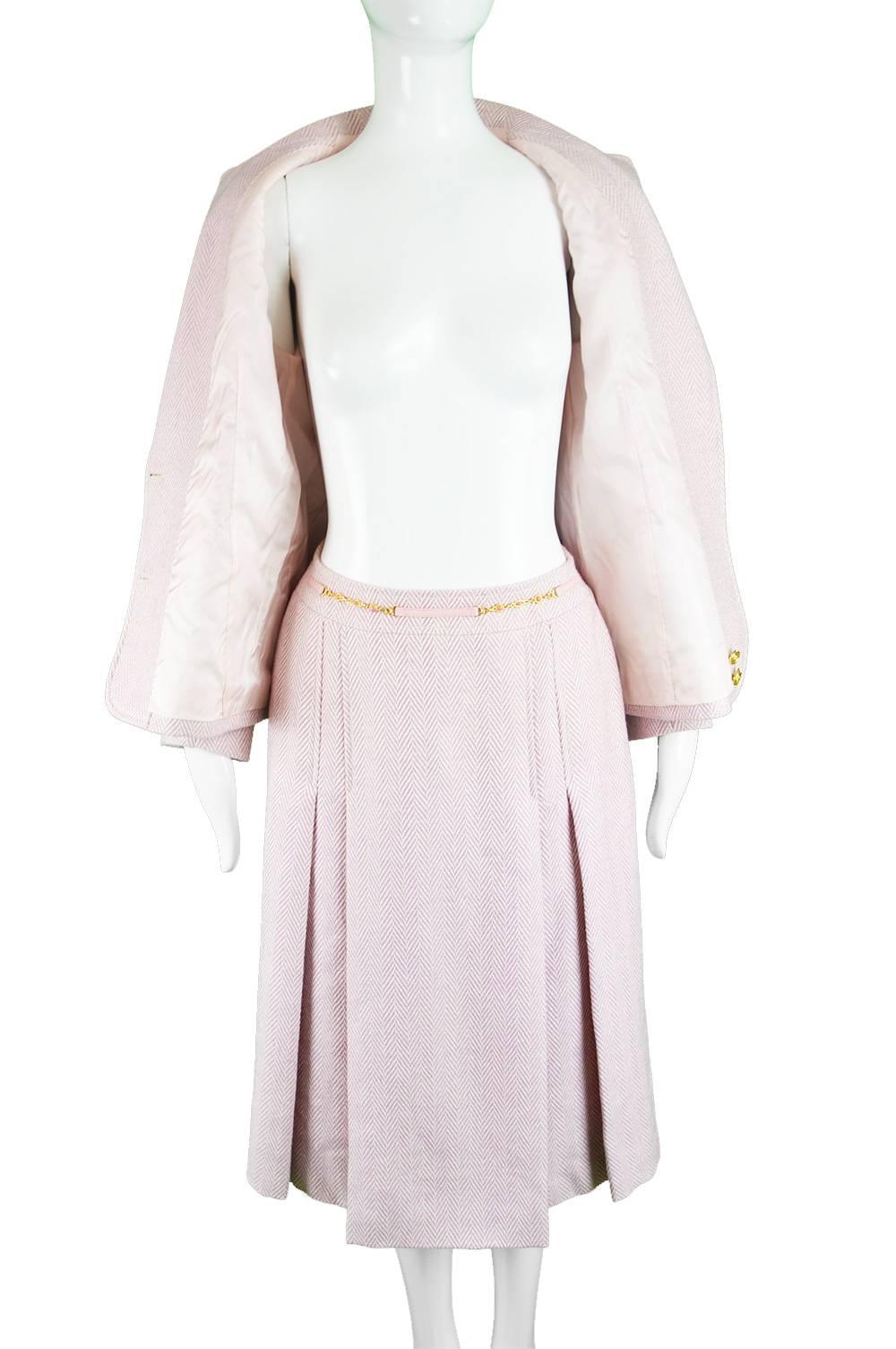 vintage pink skirt suit