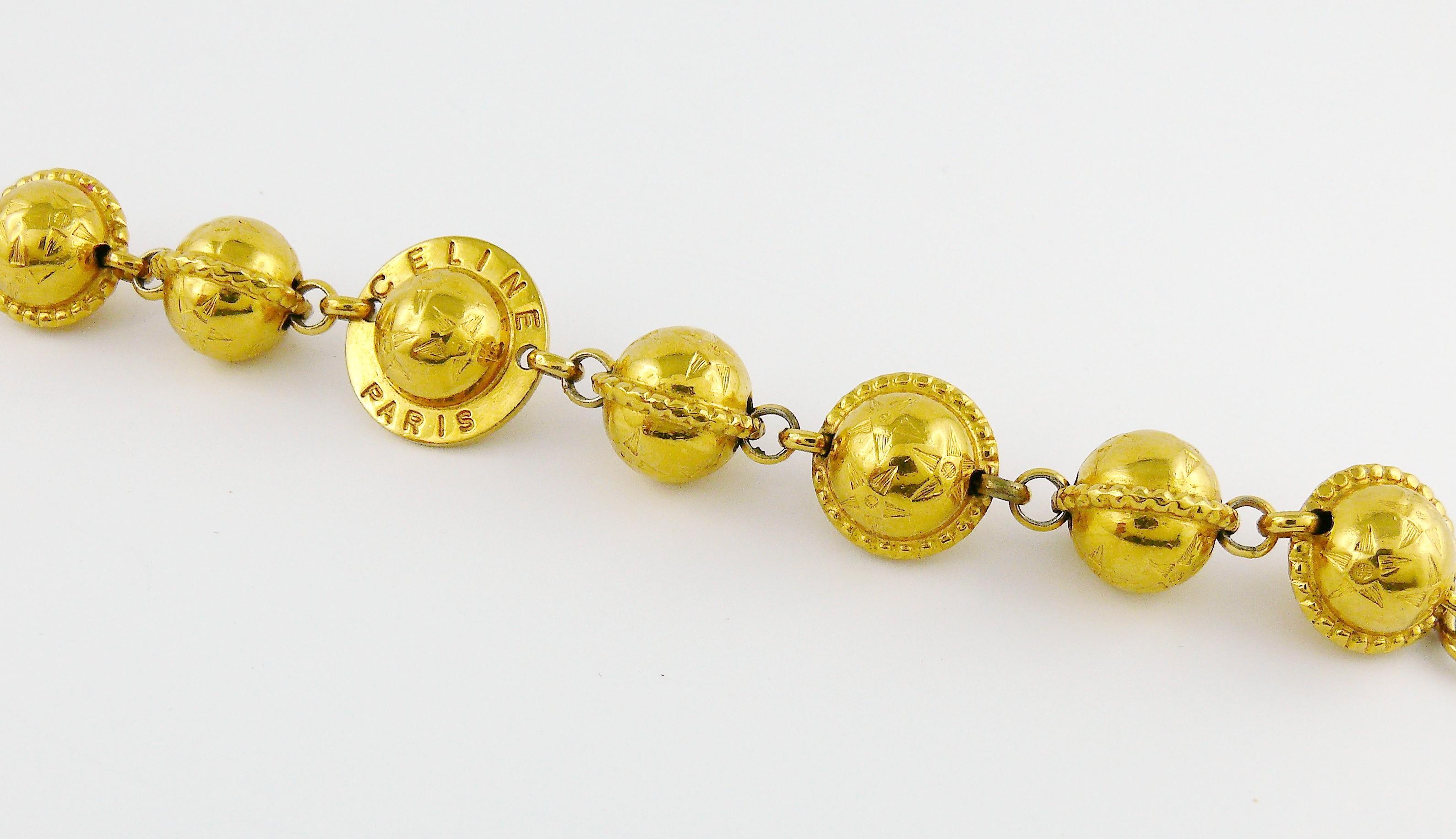 Women's Celine Vintage 1991 Iconic Gold Toned Planispheres Bracelet