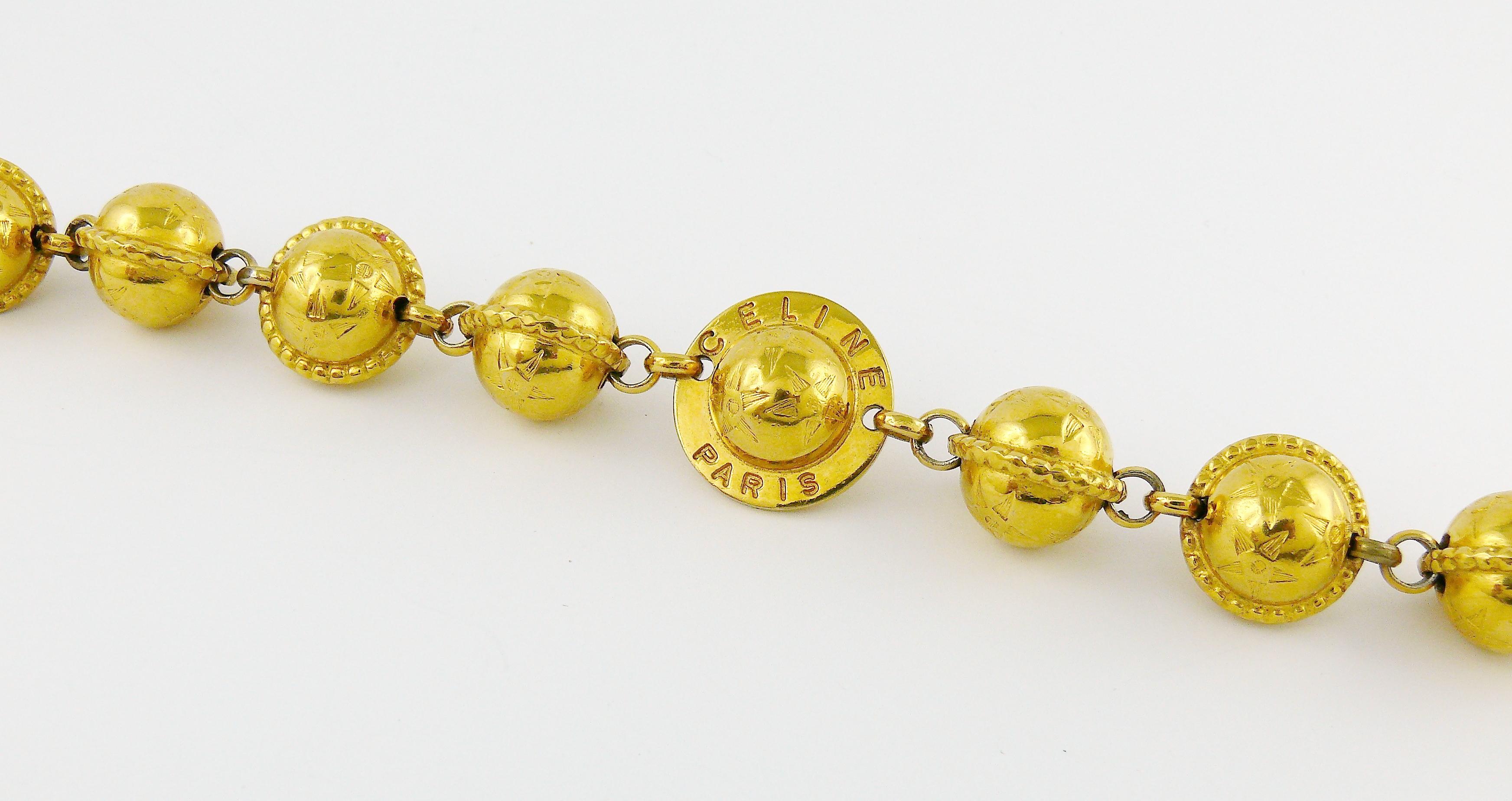 Celine Vintage 1991 Iconic Gold Toned Planispheres Bracelet 2