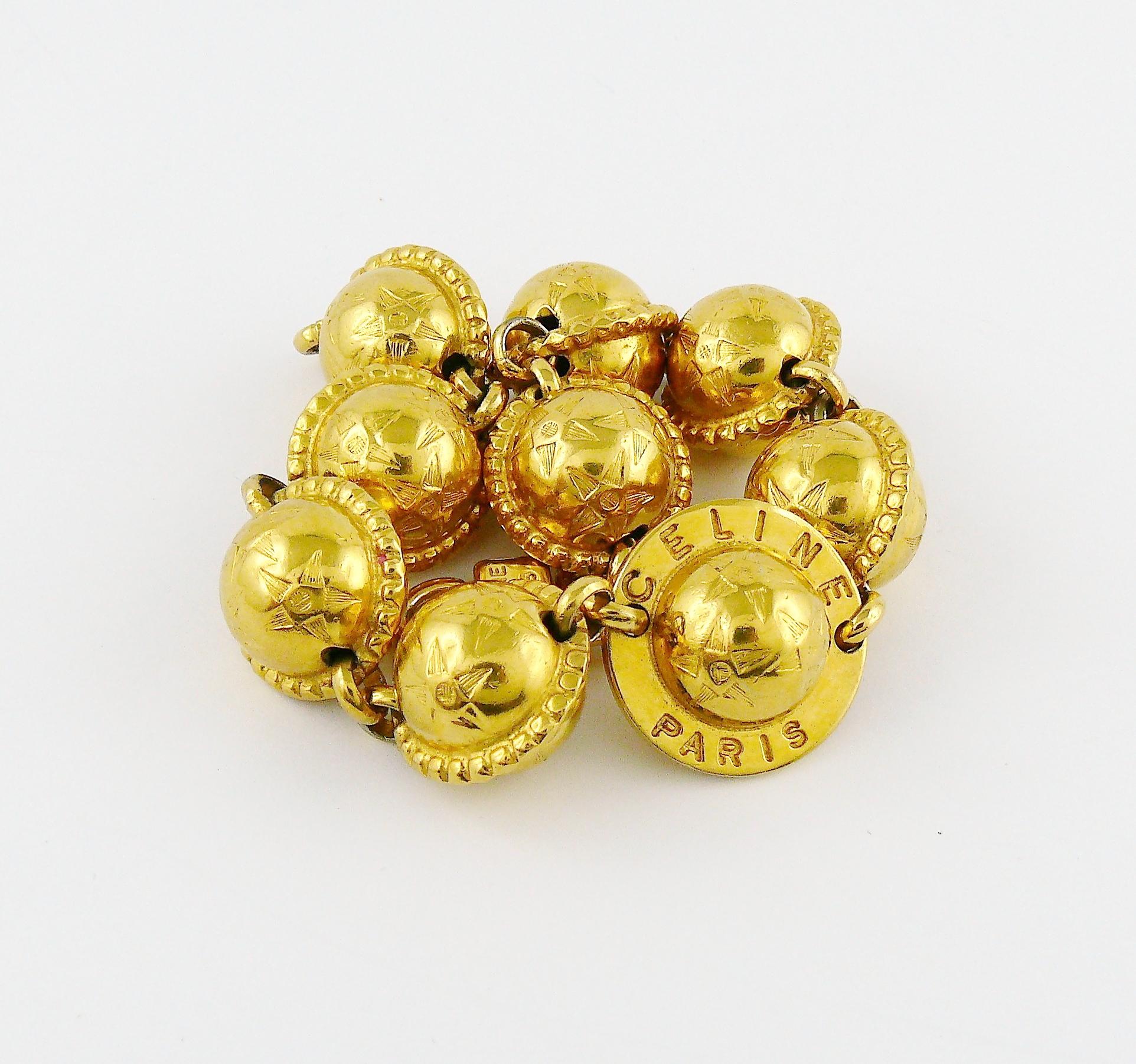 Celine Vintage 1991 Iconic Gold Toned Planispheres Bracelet 4