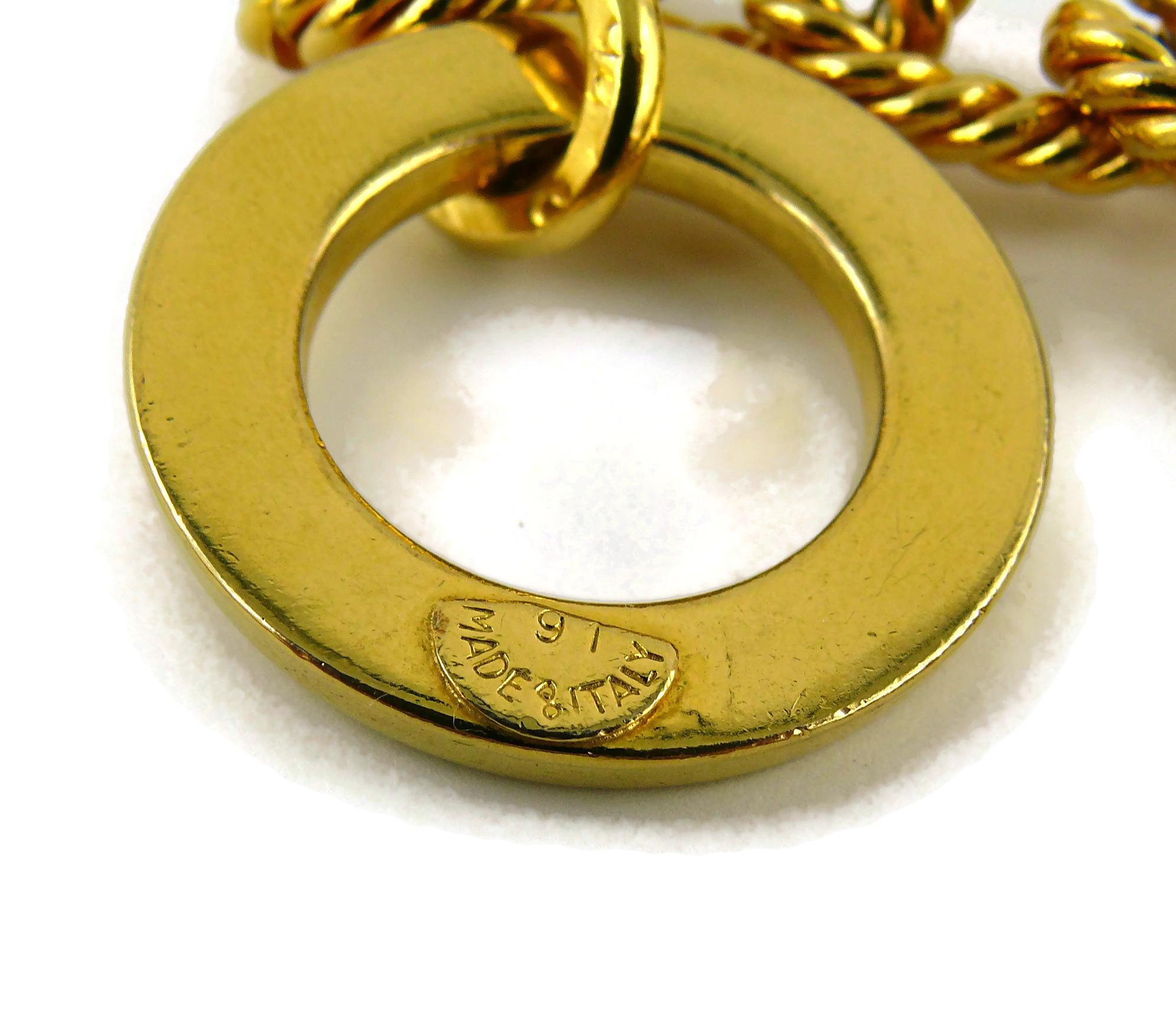 Celine Vintage 1991 Iconic Planisphere Coins and Arc de Triomphe Charms Necklace For Sale 6
