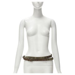 CELINE Vintage Kupferkugel braun Leder Nietengürtel doppelt gewickelt