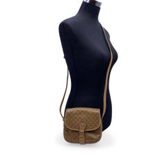 Celine Vintage Beige Macadam Canvas Small Crossbody Bag