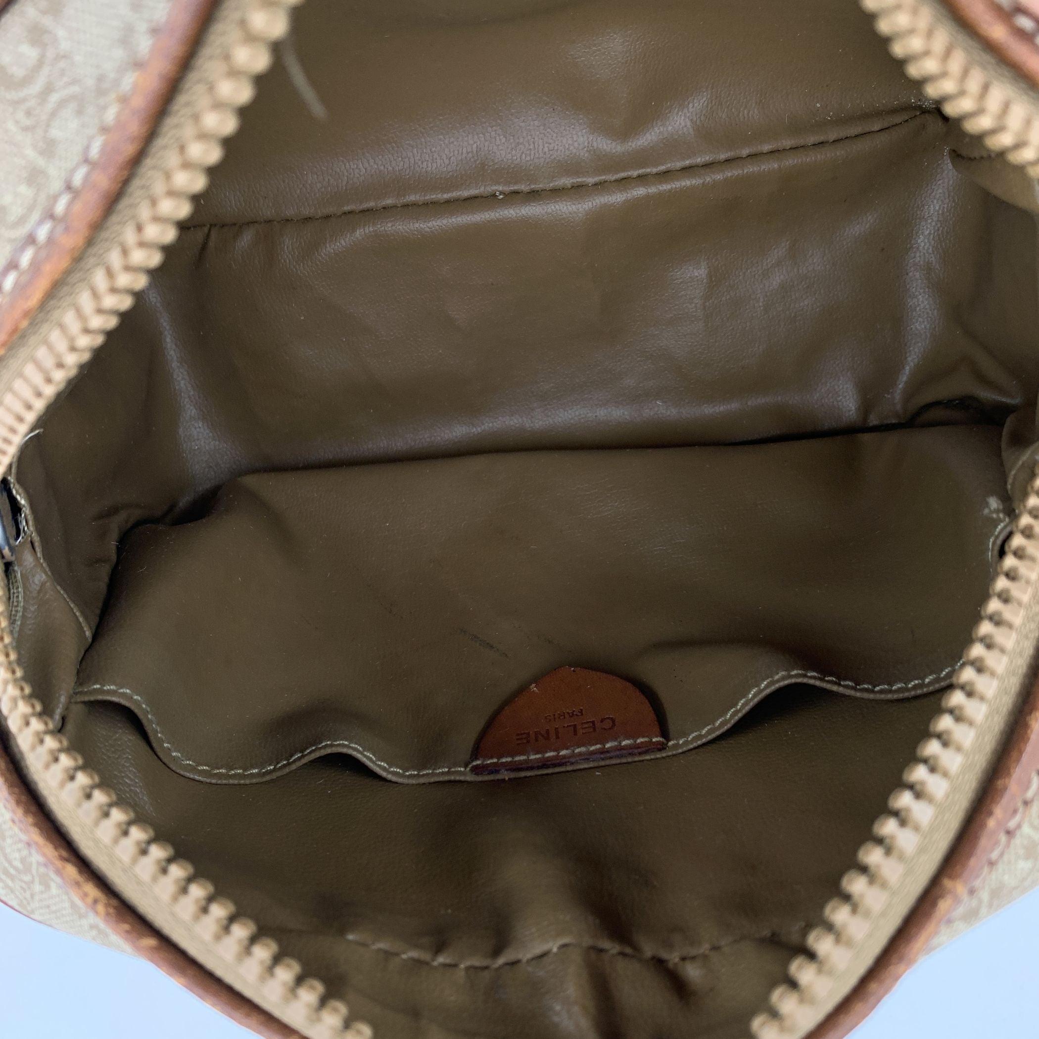 Women's Celine Vintage Beige Macadam Canvas Small Crossbody Bag For Sale