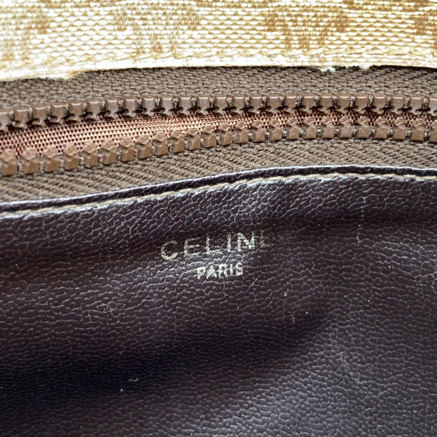 Celine Vintage Beige Macadam Canvas Small Crossbody Bag 2