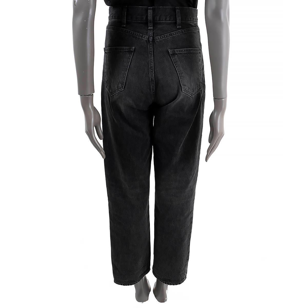 Black CELINE Vintage black denim MARAGERET HIGH WAISTED STRAIGHT Jeans Pants 27 XS