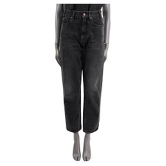 Celine Vintage denim noir MARAGERET HIGH WAISTED STRAIGHT Jeans Pantalon 27 XS