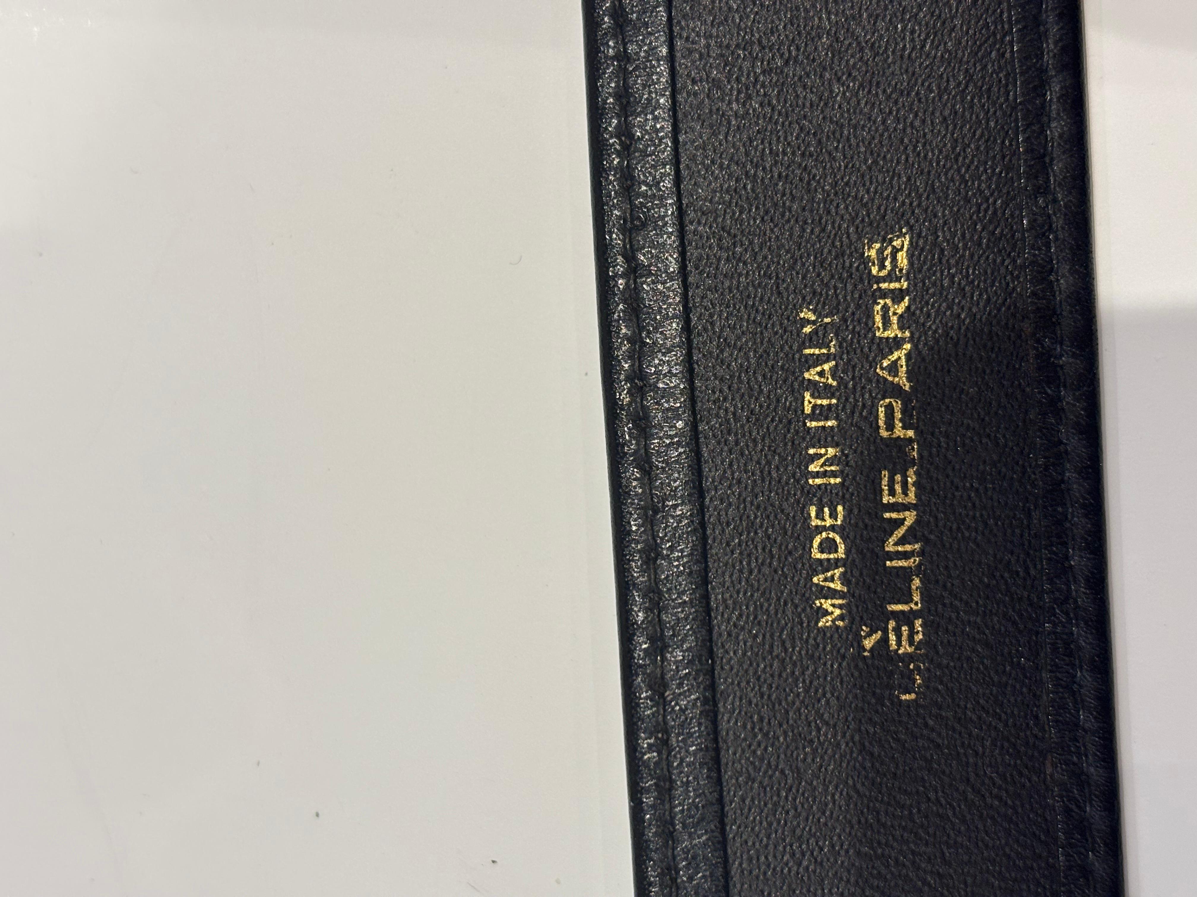 Women's Celine Vintage Black Leather Belt For Sale