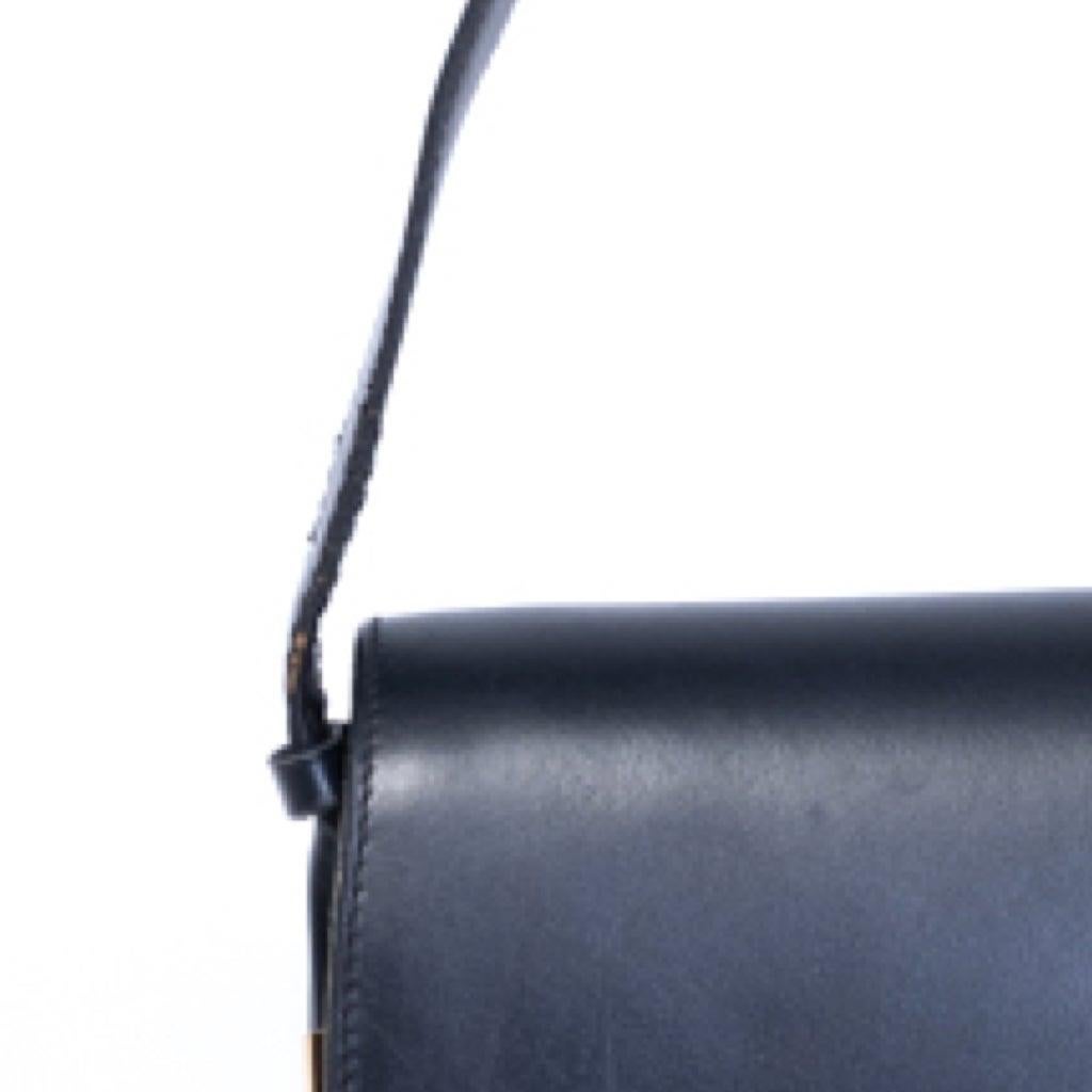 Celine Vintage Black Leather Box Bag 2