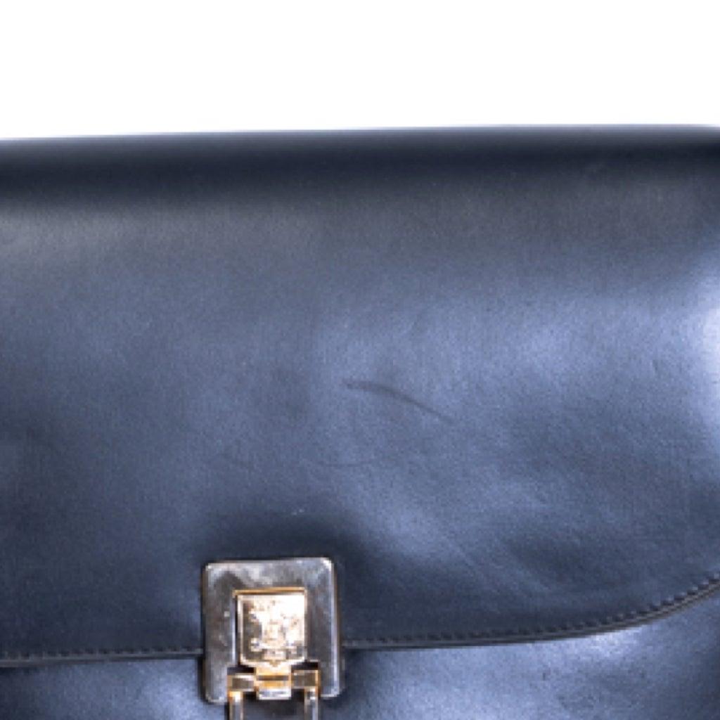 Celine Vintage Black Leather Box Bag 1