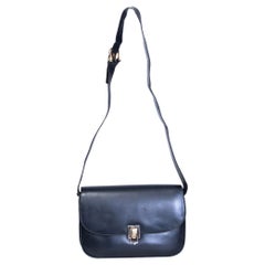 Celine Vintage Black Leather Box Bag
