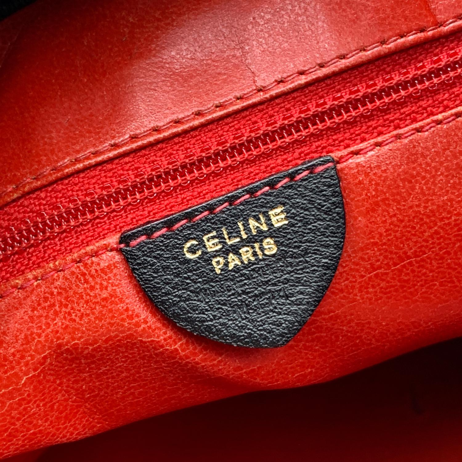 Celine Vintage Black Leather Horsebit Hobo Shoulder Bag 1