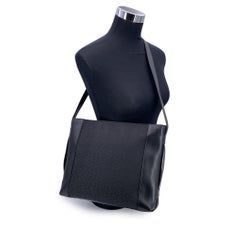 Celine Vintage Black Macadam Canvas Shoulder Bag Tote