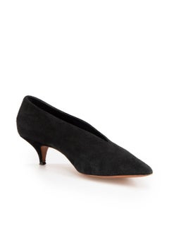 Celine Vintage Black Suede Point Toe Heels Size IT 39