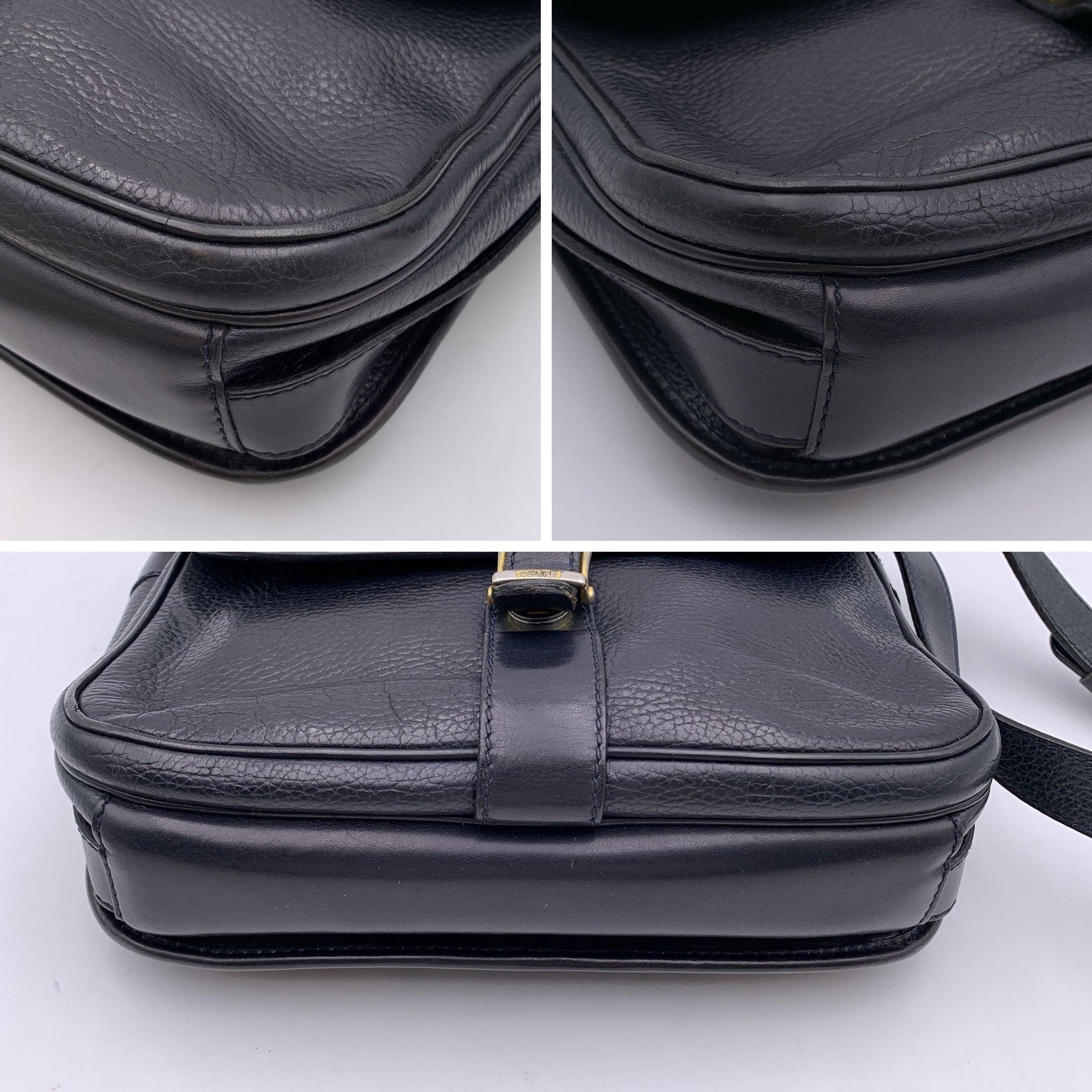 Women's Celine Vintage Blue Leather Crossbody Flap Messenger Bag