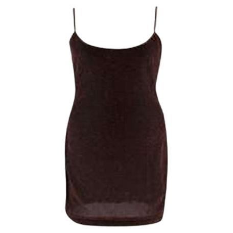 Celine Vintage Bronze Lurex Mini Dress For Sale