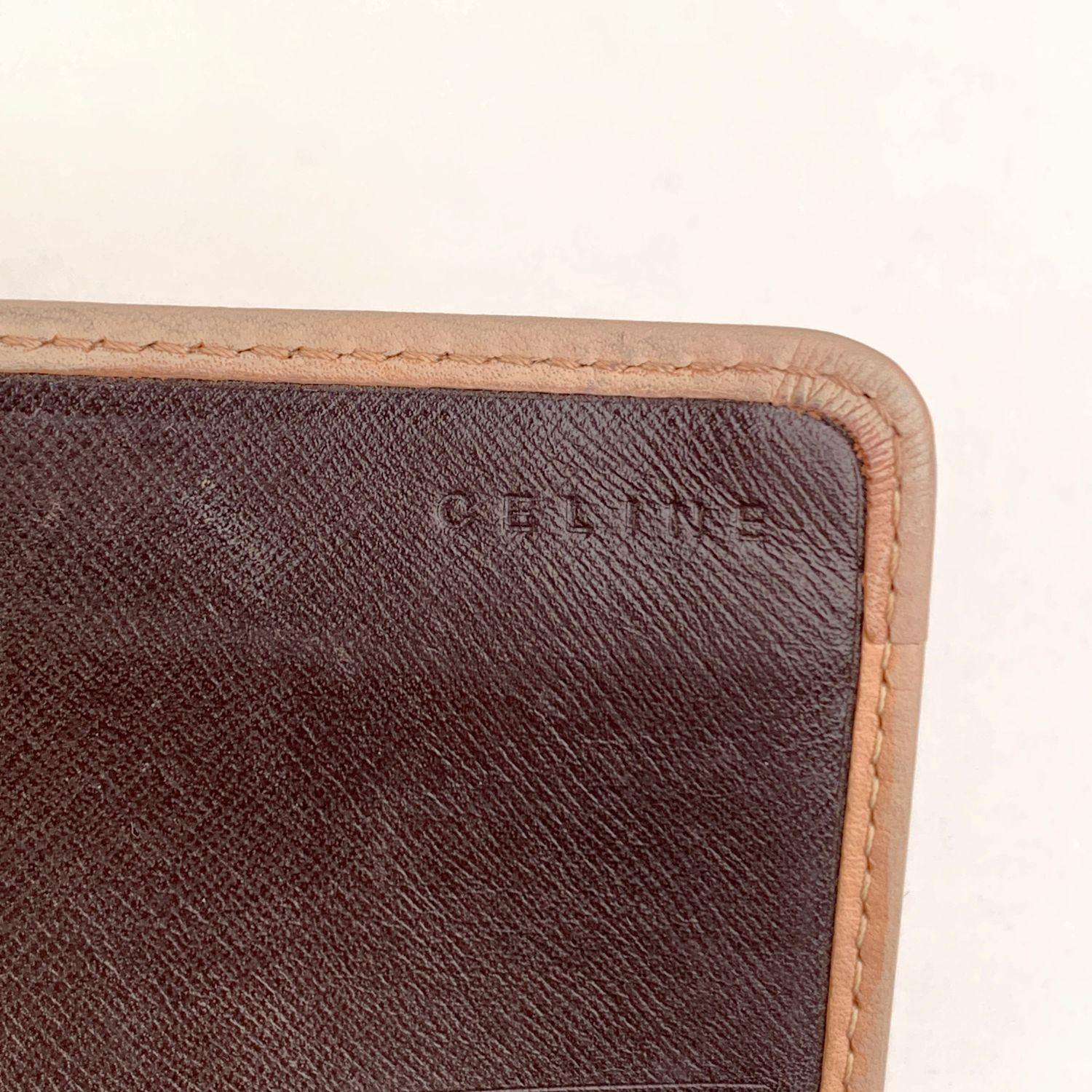 Women's Celine Vintage Brown Macadam Camvas Continental Wallet