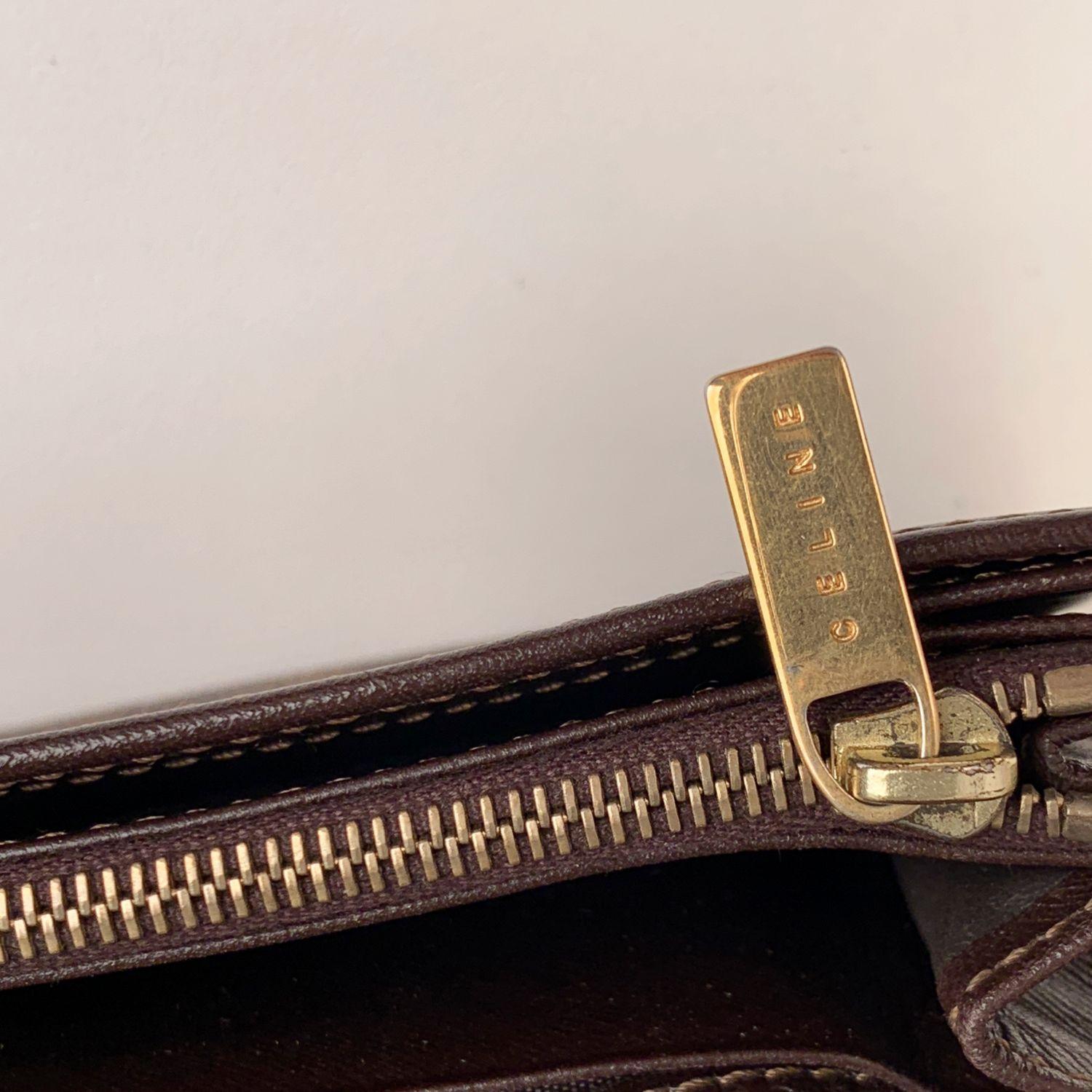 Celine Vintage Brown Macadam Camvas Continental Wallet 1
