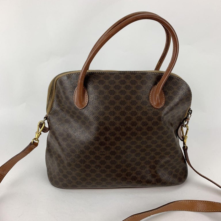 Céline Celine Tote Bag Vintage Macadam Brown Cloth ref.1004385
