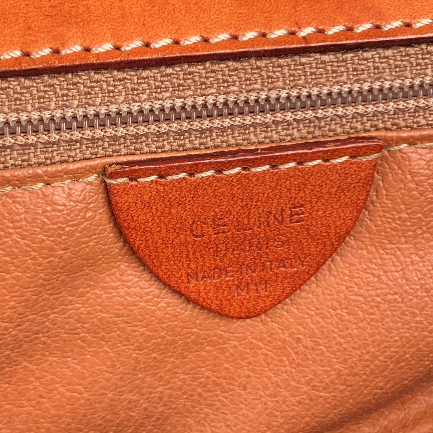 Celine Vintage Brown Macadam Canvas Clutch Bag Handbag 5
