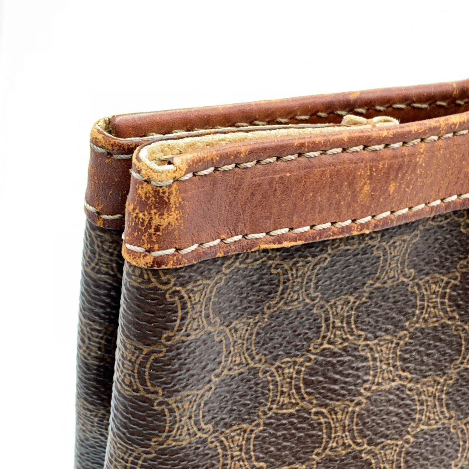 Noir Sac cabas en toile marron vintage Macadam pour shopping Celine