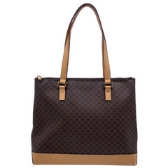 Bolso de hombro Tote de lona marrón Macadam Vintage Celine