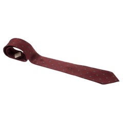 Cravate vintage en soie marron imprimée "Horse Shoe" de Celine