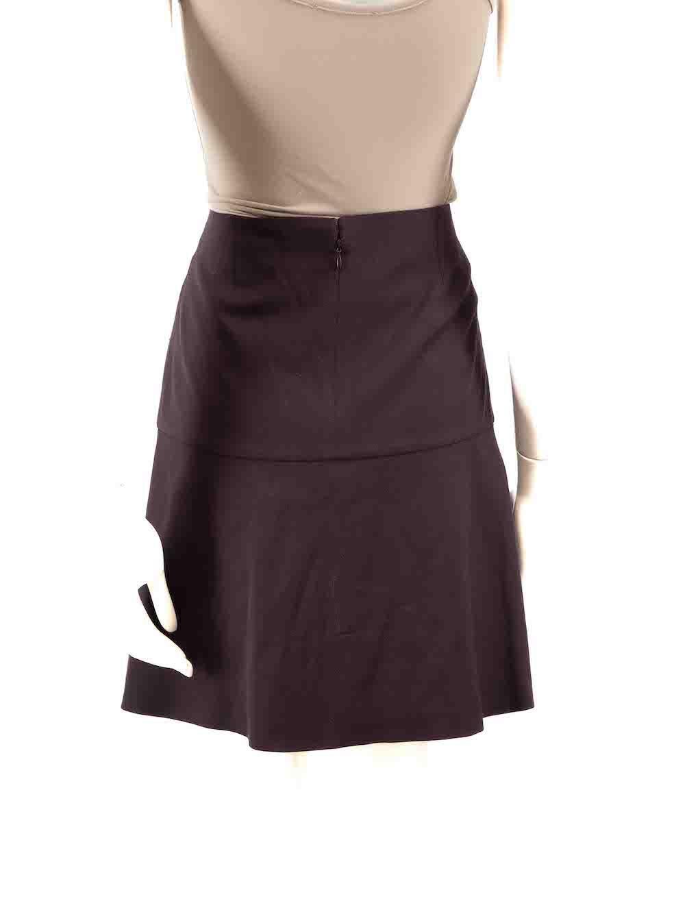 Black Céline Vintage Brown Wool Flared Hem Mini Skirt Size M
