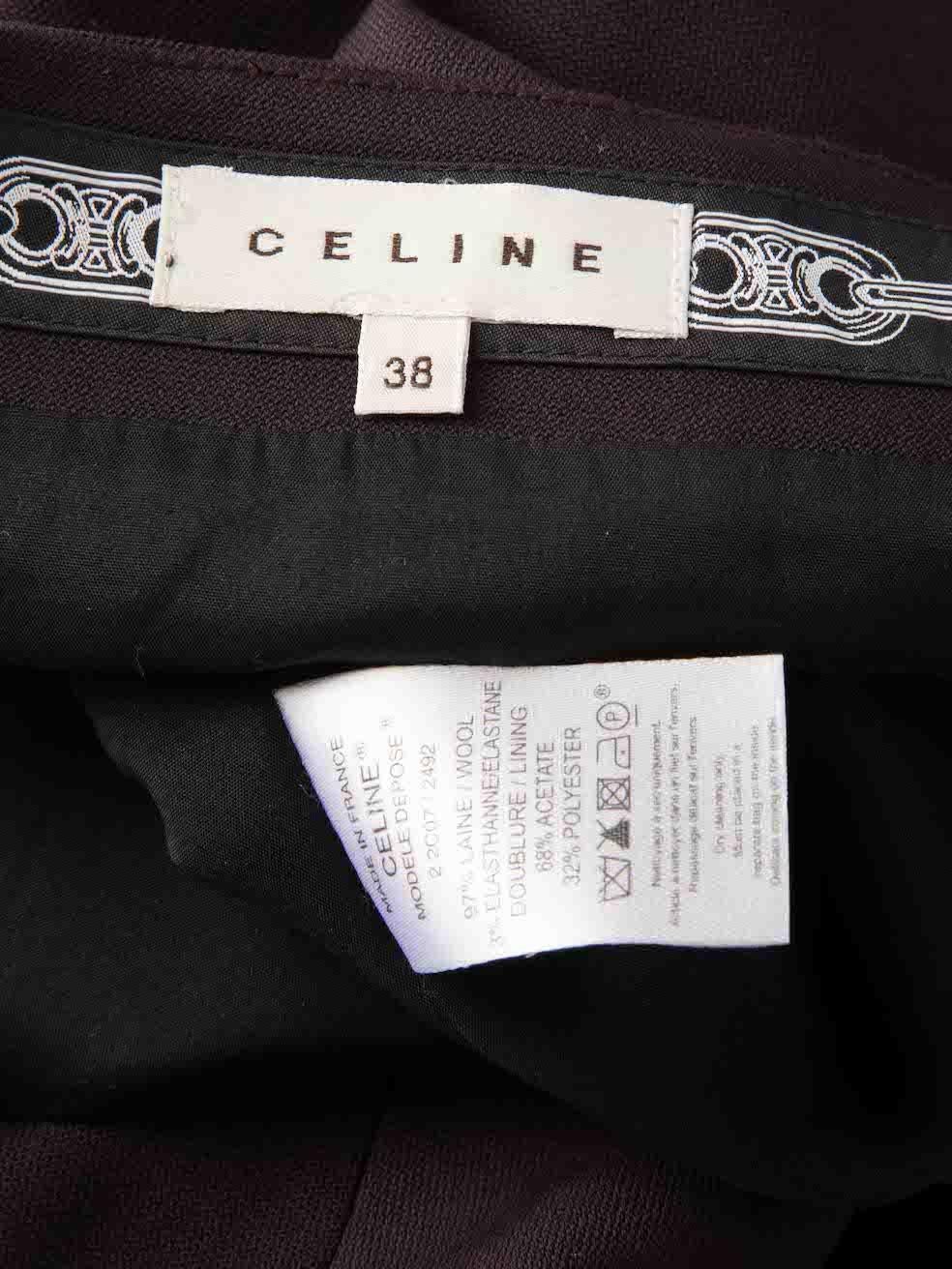 Céline Vintage Brown Wool Flared Hem Mini Skirt Size M 2