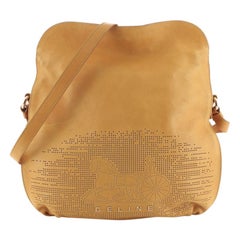 Celine Vintage Carriage Messenger Bag Perforated Leather Large