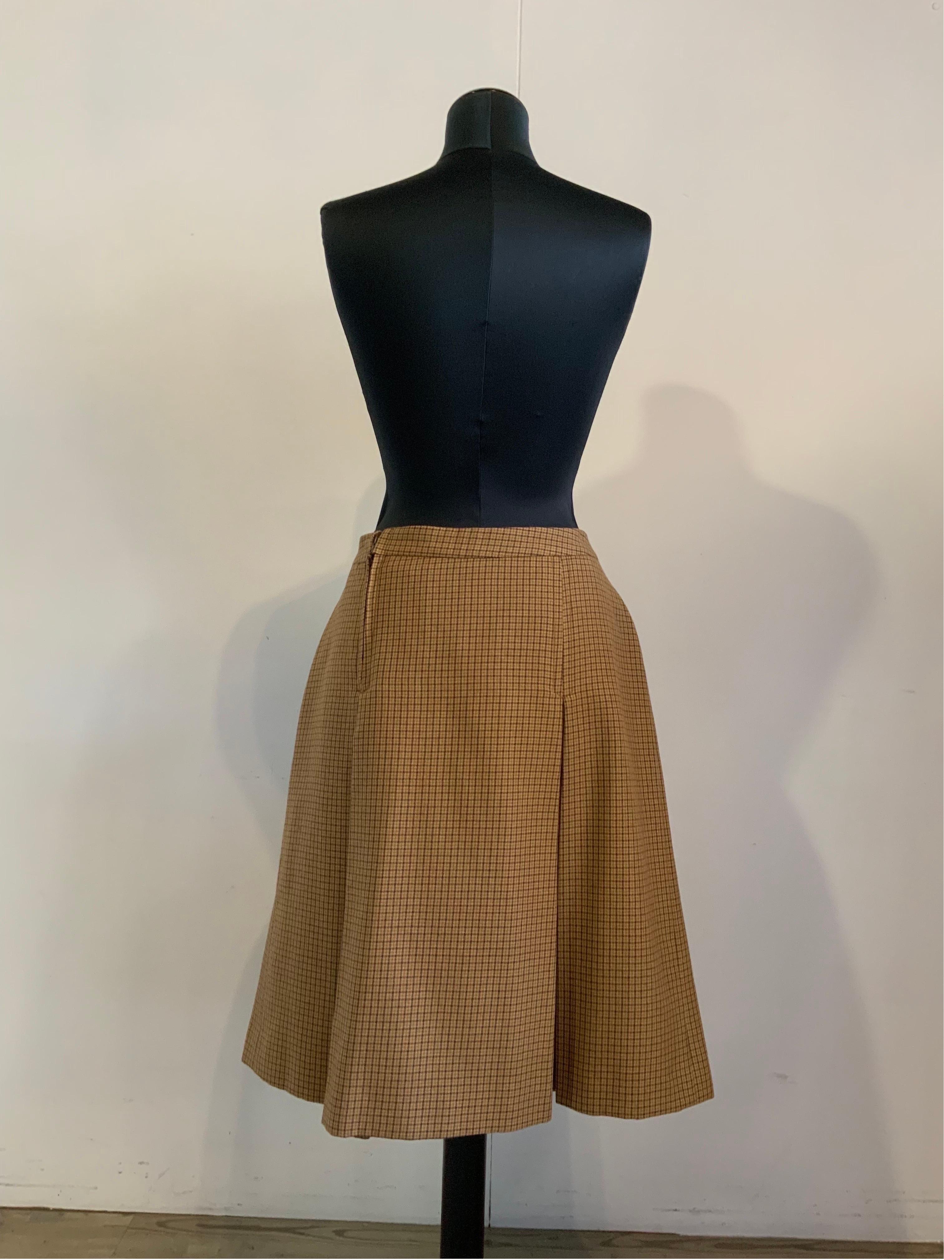 Women's or Men's Celine vintage check brown Midi Skirt For Sale
