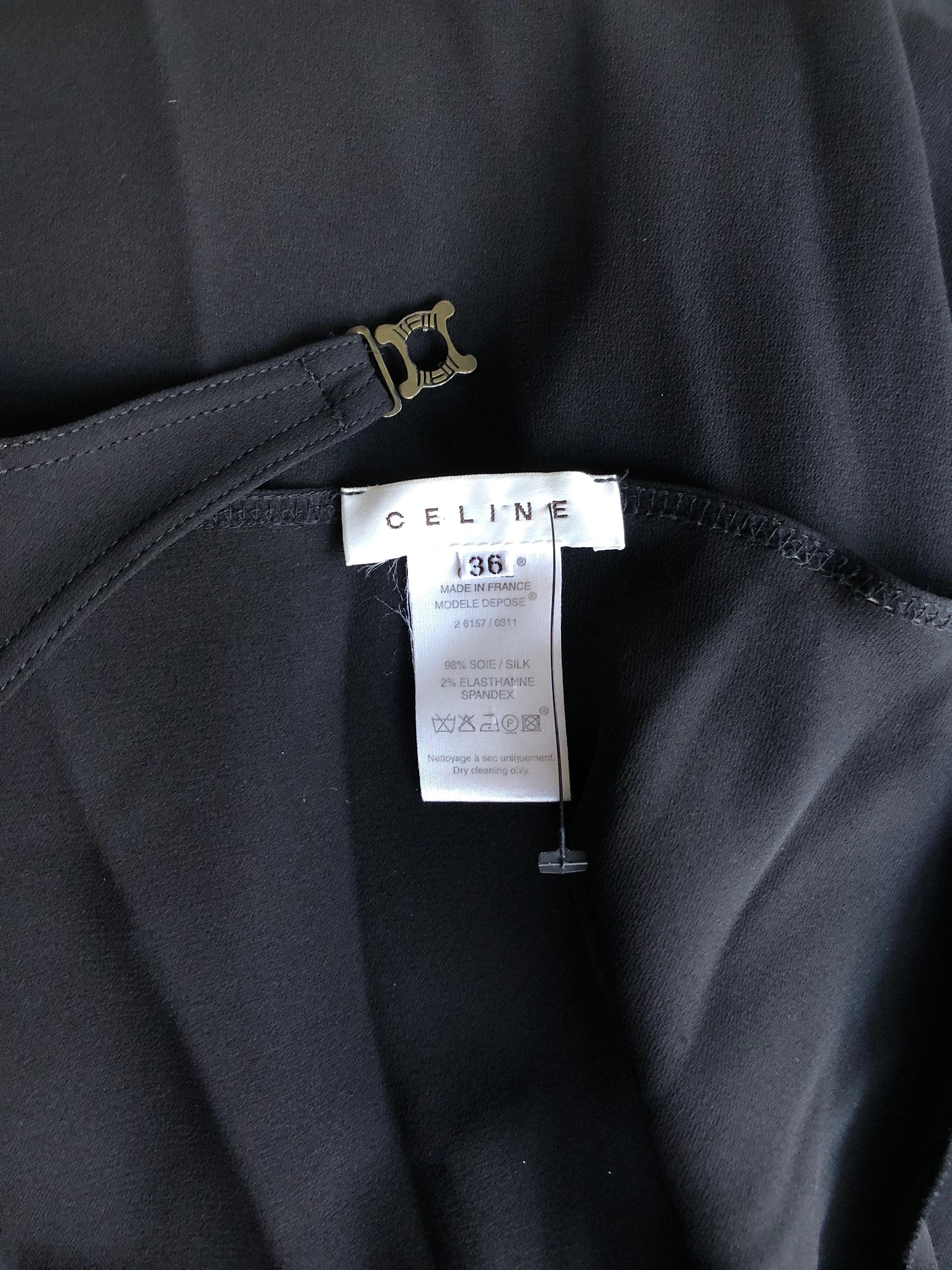 Celine Vintage Cutout Black Maxi Dress Gown 1