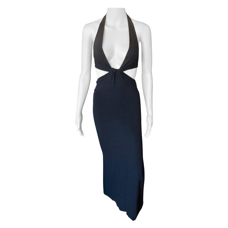 Celine Vintage Cutout Black Maxi Dress Gown at 1stDibs | vintage celine  dress, celine vintage dress, old celine dress